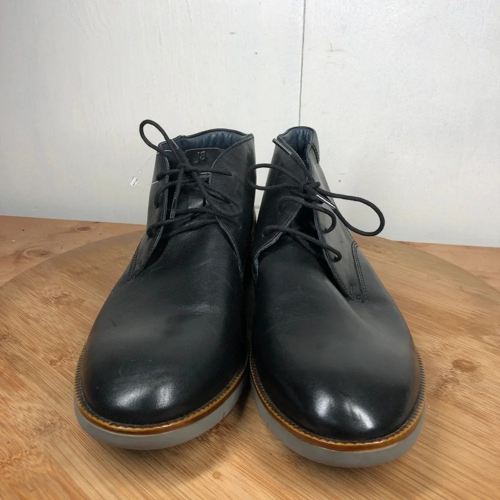 Josef Seibel Mens size 12.5 shoes Black Leather Casual work chukka boots